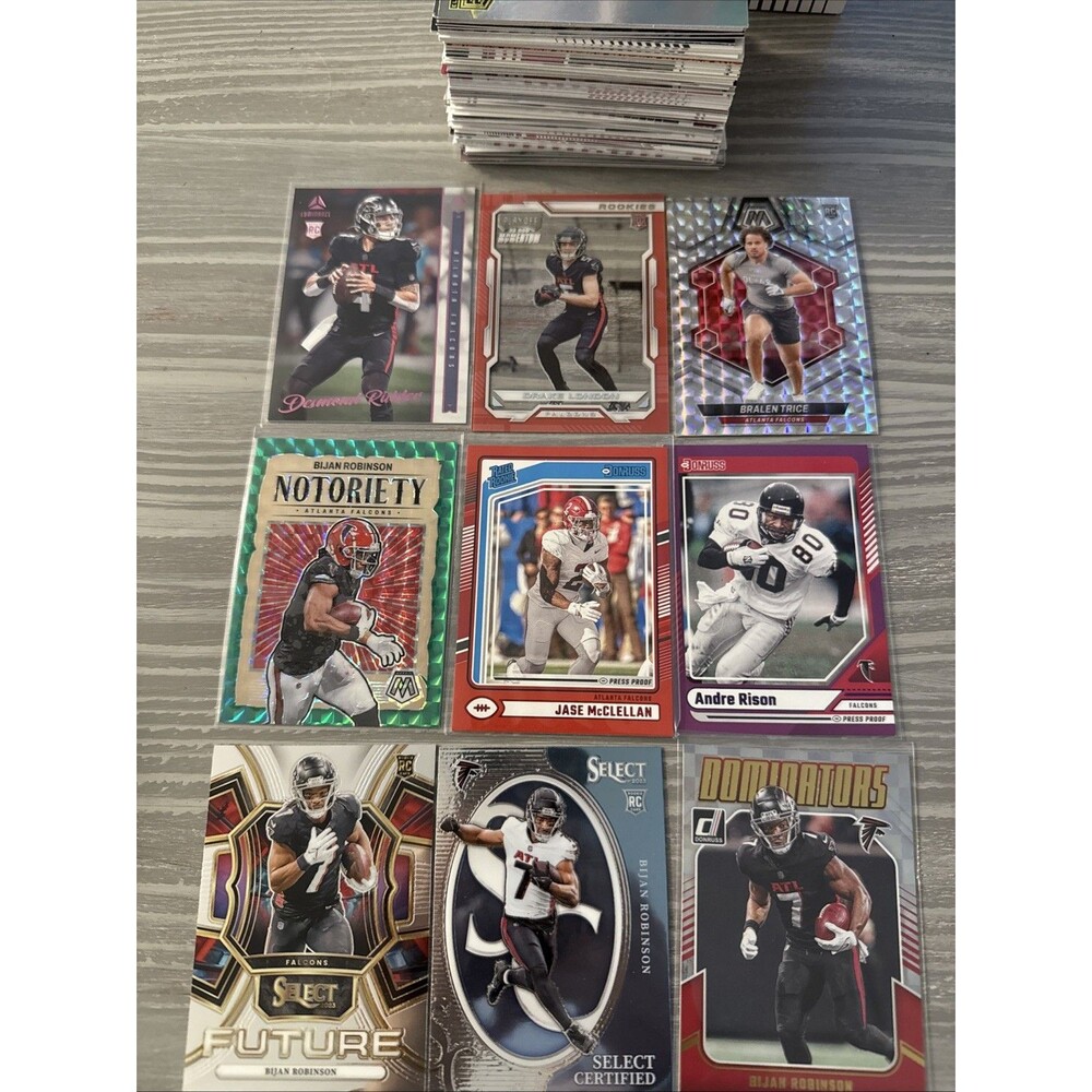 Atlanta Falcons Football Card Lot Bundle- Approx. 100 Cards With Inserts